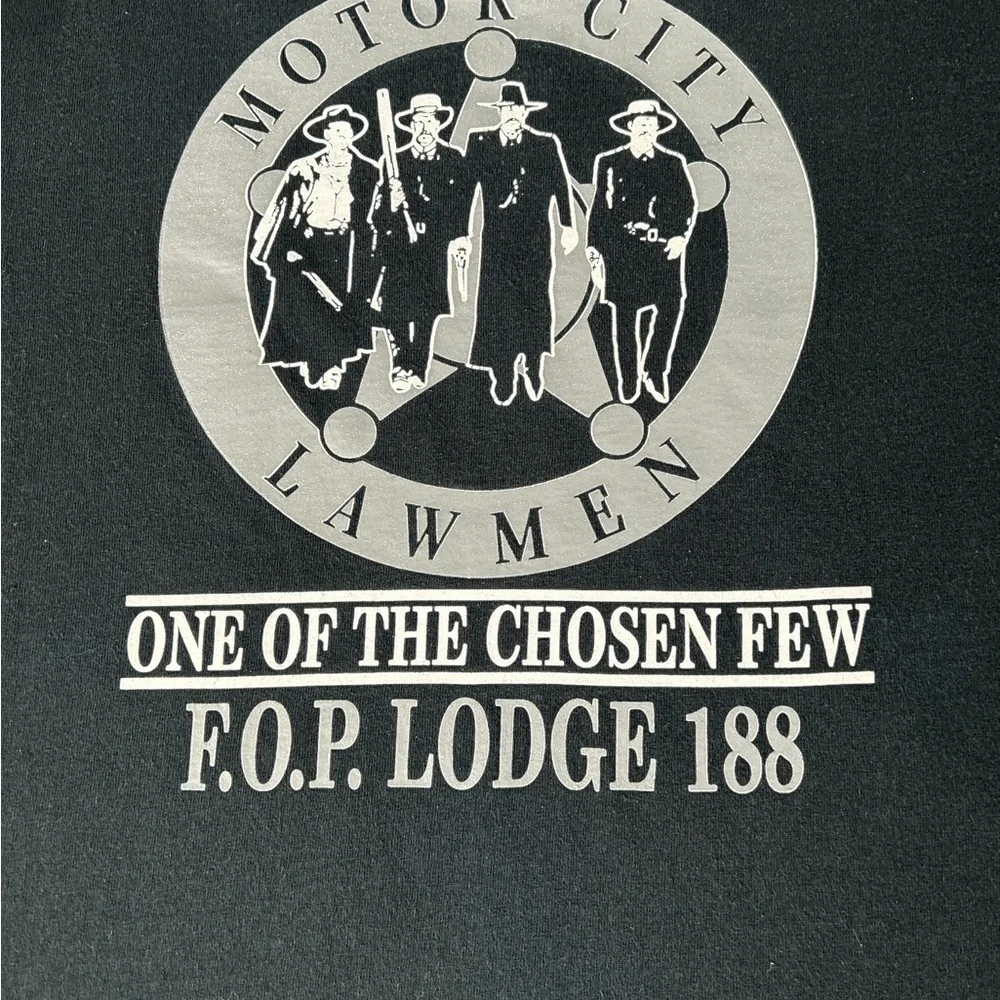 Frat. Order Police Motor City Wyatt Earp Black T-shirt Sz 2XL - Picture 2 of 5